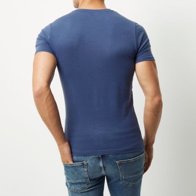Navy muscle fit t-shirt